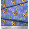 thumbnail image 2 of Soimoi Purple Moss Georgette Fabric Triangle & Pine Fruits Print Sewing Fabric Yard 42 Inch Wide, 2 of 5