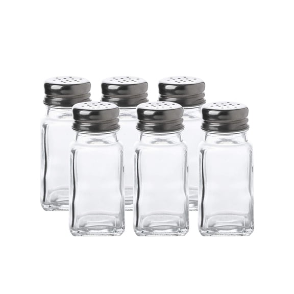 Whole Housewares Glass Clear Salt & Pepper Shaker Set (3 Pack)