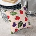 thumbnail image 6 of Square Throw Pillow Covers with Core, Raspberry Leaf Illustration Pillows for Sofa Beds, 20"x20", 6 of 9