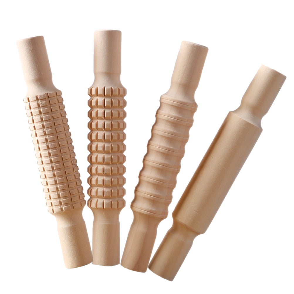 WORGEOUS  4 Pcs Small Mushroom Decoration Pottery Rolling Stick