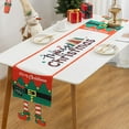 thumbnail image 5 of Luoshdecor Christmas Table Runner with Fun Leg,Merry Christmas Letter Xmas Table Runner for Indoor Outdoor Home Party Christmas Decor 13.7x 72 in, 5 of 8
