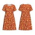 thumbnail image 3 of Bixox Robe d'Été à Manches Courtes pour Femmes Robe Ample Longueur Genou avec Poches-Pizza, 3 of 7