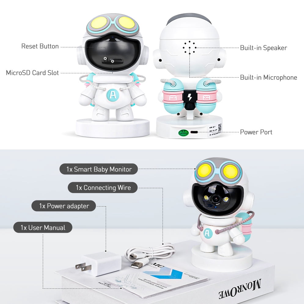 GPED Indoor Pan/Tilt Smart Security Camera, 2K HD Pet Camera, Super IR Night Vision, Motion Detection for Baby and Pet Monitor, Cloud & SD Card Storage, Supported 5G & 2.4GHz