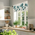 thumbnail image 3 of Teal Tulip Valances for Windows, 42 x 18in, Minimalist Modern Flower Art Linen Background Rod Pocket Kitchen Valance Curtain Light Filtering Window Treatments for Living Room Bedroom, 1 Panel, 3 of 7