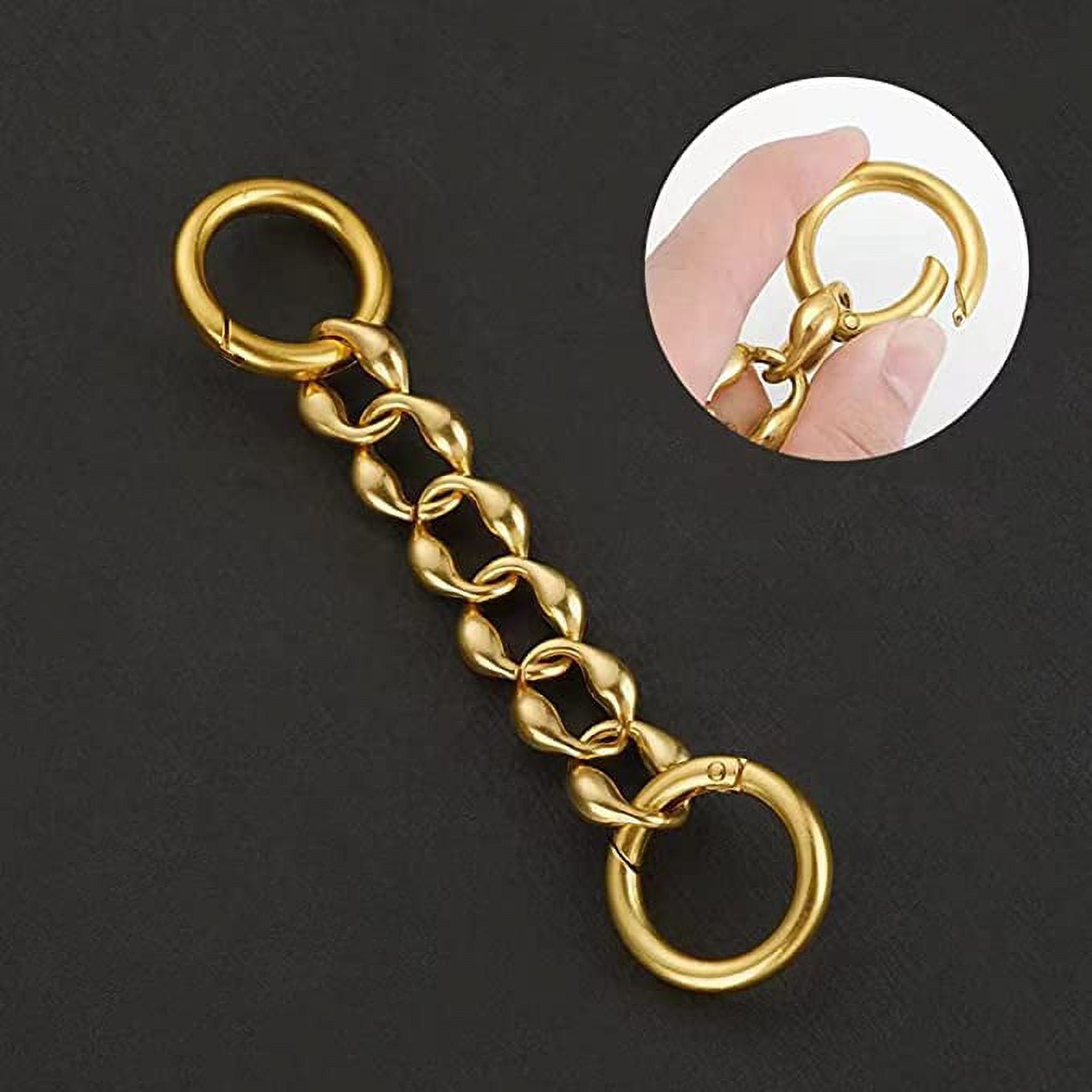 Purse Golden Strap Extenders Iron Link Chain With Clasp - Temu