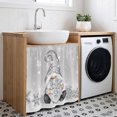 thumbnail image 3 of Grey Gnomes Christmas Cabinet Curtain 35"Wx35"L,Dustproof Under Sink Skirt W/ Self Adhesive Tape,Gray Xmas Snowflake Winter Rustic Cabinet Curtain Cover for Kitchen Sink,Bathroom Vanity,Laundry Room, 3 of 9