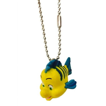 Little Mermaid Flounder 1.5" PVC Figure Keychain Dangler Charm Figurine Ornament New