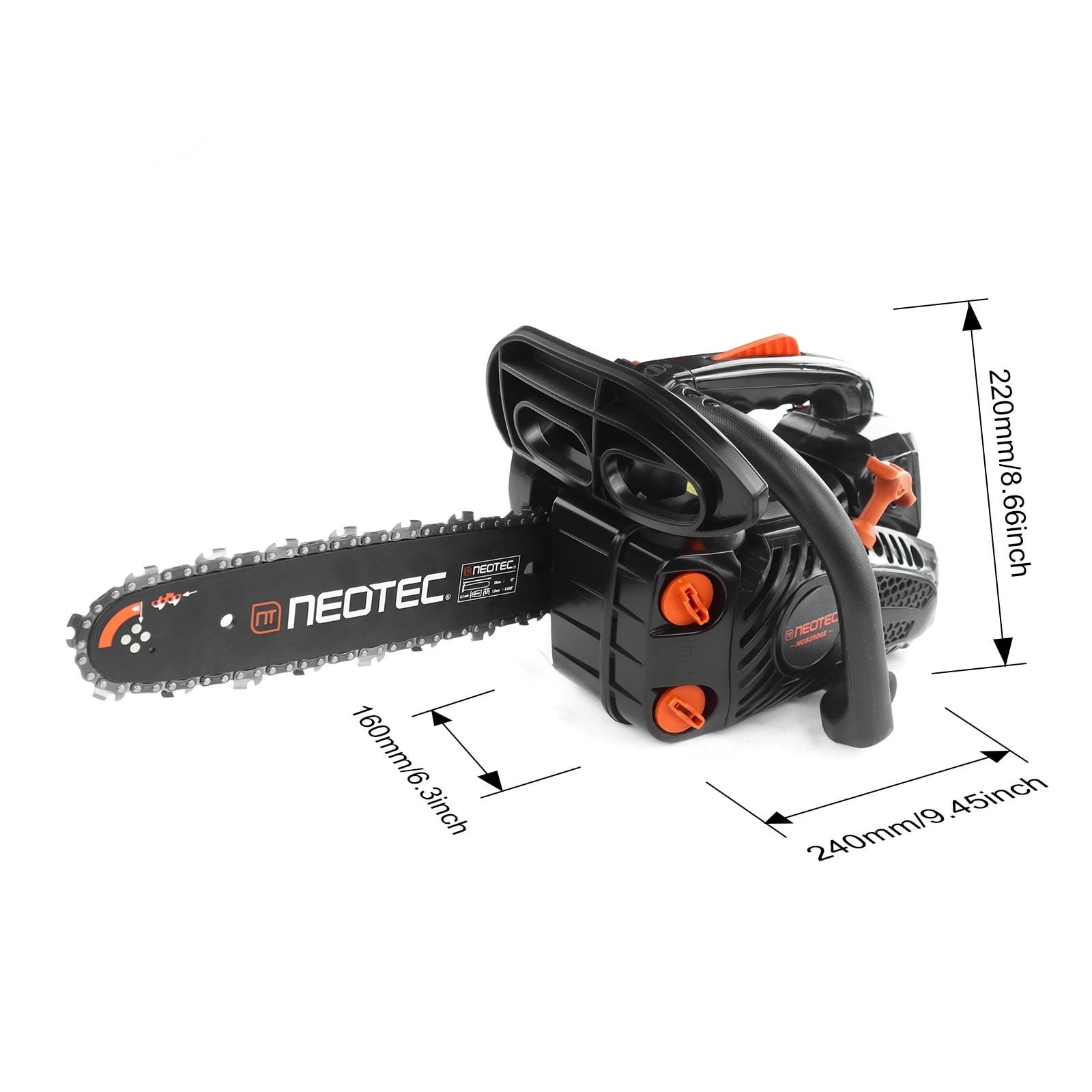 25.4CC Gas Chainsaw, 12 Inch Power Chainsaw, 2-Cycle Handed Petrol Chainsaws for Tree Cutting, Gardens and Farms