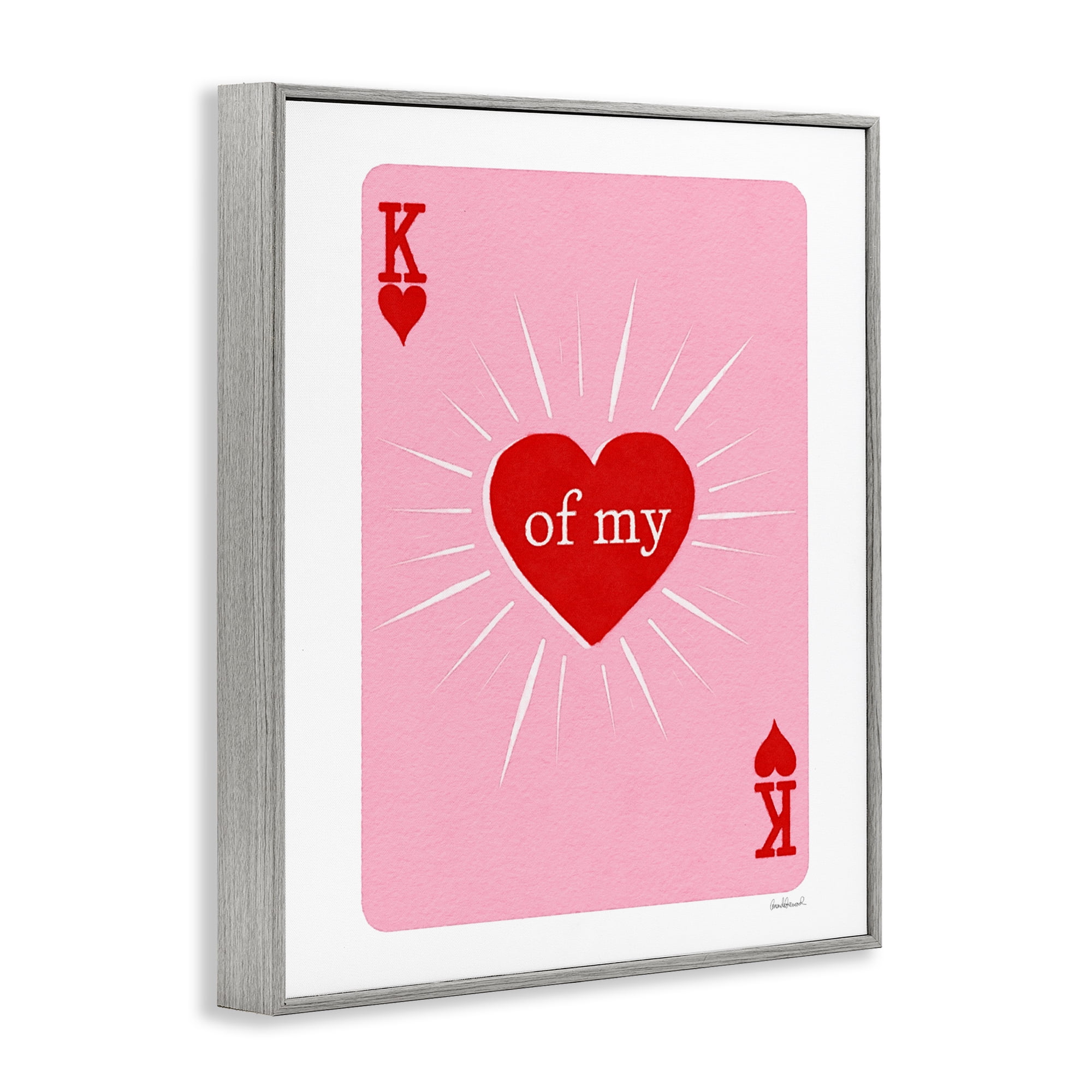 King Of My Heart Gray Framed Giclee Art, design by Amanda Greenwood