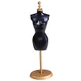 thumbnail image 1 of Maniquí de exhibición de ropa, mueble con soporte, modelo con soporte y Base redonda, juguete para juego de imitación para casa de muñecas, piezas de negro, 1 of 8