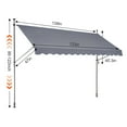 thumbnail image 5 of KFFKFF 138 x 47" Outdoor Retractable Awning, Manual Sunshade Canopy with Crank Handle, Height Adjustable 86 to 122 in, Ideal for Patio/Balcony/Yard, Dark Gray, 5 of 9