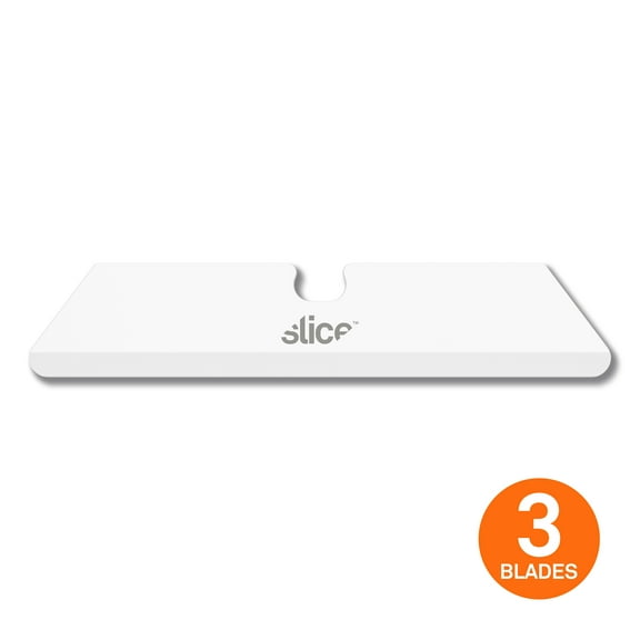Slice 10526 Replacement Utility Knife Blades - Rounded Tip - Finger-Friendly, Micro Ceramic Safety Blade | Never Rusts - Pack of 3