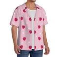 thumbnail image 4 of Fotbe Strawberry And Heart print Short Sleeve Button Down Shirts for Men Casual Summer Beach Wrinkle Free Shirt-X-Large, 4 of 7