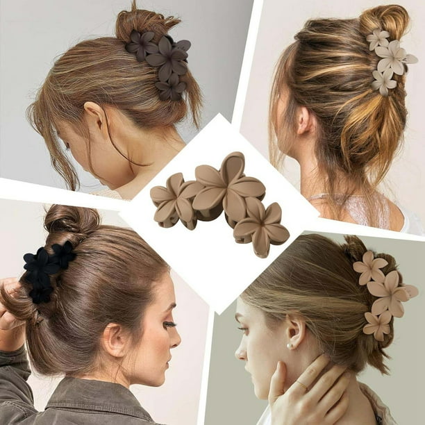 3 pinzas para el pelo con pétalos escarchados Pinzas para el pelo europeas y retro Pinzas para el pelo Accesorios para el pelo y tocados de alta gama