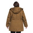 thumbnail image 5 of Soularge Women's Plus Size Winter Coat Quilted Windproof Jacket Hooded Parka Coffee 6X, 5 of 10