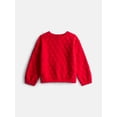 thumbnail image 2 of Wonder Nation Toddler Girls Embossed Crewneck Top and Flare Pants Set, Sizes 12M-5T, 2 of 5