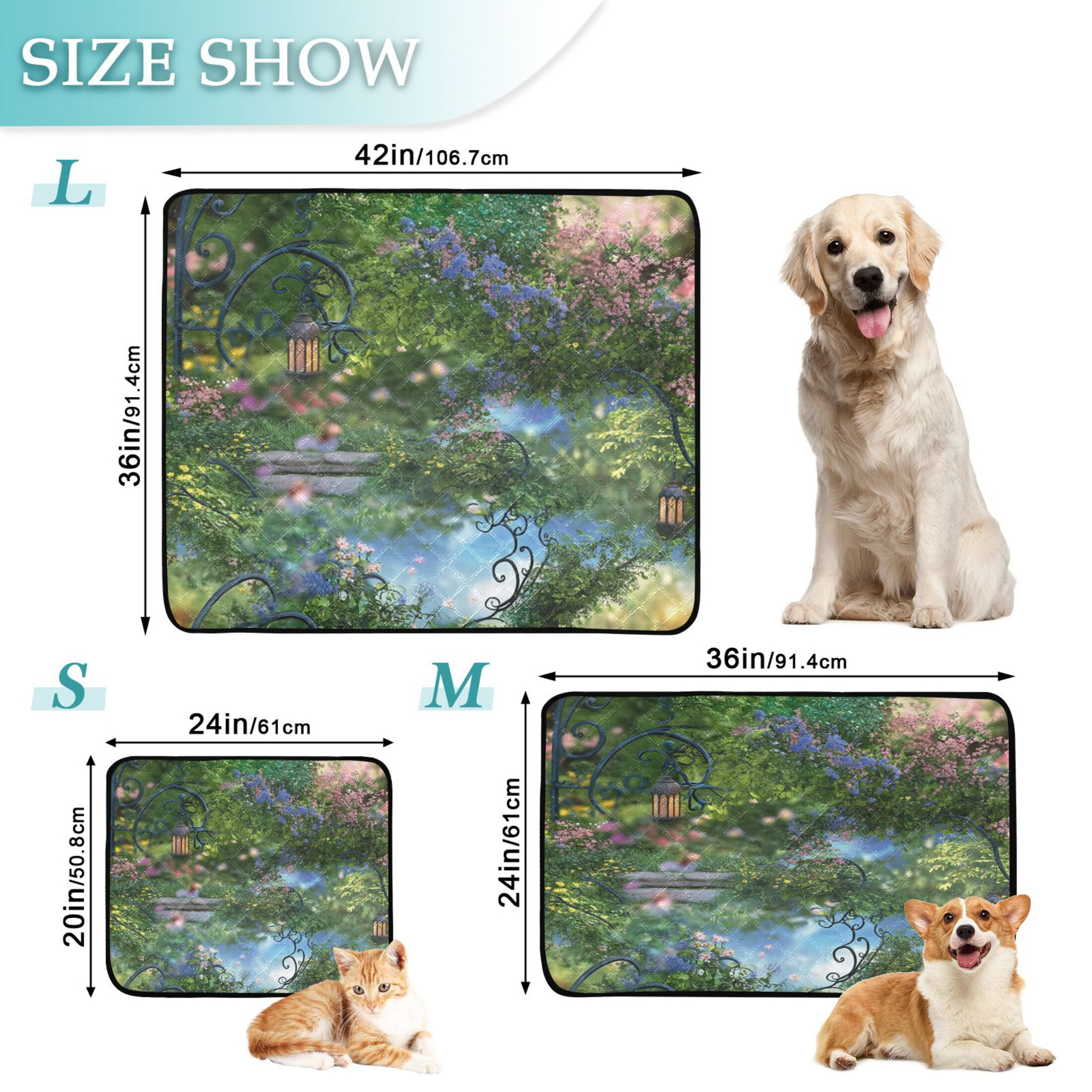 Washable Pet Pee Pads with Super Absorbent Reusable Training Pads for Dogs & Cats Magical Fairy Garden