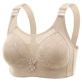 thumbnail image 2 of Xdegoge Full Figure Minimizer Bra for Women Unlined Mesh Lace Floral Embroidery Bras with Wide Cushion Straps High Support Underwire Bra for Large Bust Reduction & Shaping, 2 of 4