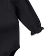 thumbnail image 5 of Kids Long Sleeve Puff Sleeve Bodysuit 100% Cotton Kids Snap Closure Black Solid Color Unisex Kids Clothes 0-24 Months,Size 18-24 Months, 5 of 5