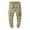 Khaki, variant on YUGYXL Cotton Cargo Pants for Men Drawstring Ripstop Tapered Pants Elastic Waist Hiking Pants with Multiple Pockets Black S