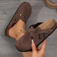 thumbnail image 2 of Chaussons Confortables pour Femmes en Cuir Suédé avec Semelle en Liège et Semelle Rembourrée en Liège, 2 of 5
