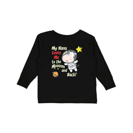 

Inktastic My Nana Loves Me Cow Astronaut Gift Toddler Boy or Toddler Girl Long Sleeve T-Shirt