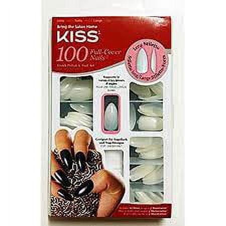 KISS Salon Acrylic Medium Coffin French Nails, White Tips, 28 Count -  Walmart.com