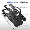 thumbnail image 4 of Allytechgroup for iPhone 15 Hybrid Durable Protective Case with 360 Degree Rotatable Ring Stand Holder, Fit Magnetic Car Mount Wireless Charging, Hard PC Back Cover Shockproof Case, Black, 4 of 8