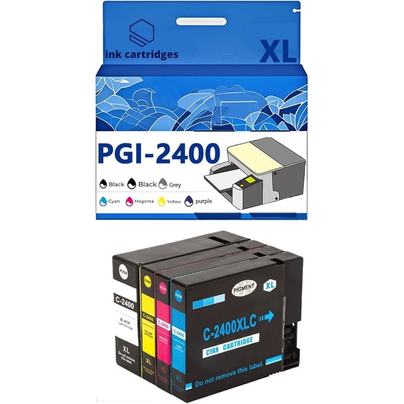 PGI-2400XL PGI2400 Ink Cartridges Compatible for Canon IB4040 4140 MB5040 B5140 5340 5440 Inkjet Printers, Leak-Proof Design Crisp Printing