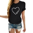 thumbnail image 1 of B91xZ Chemise d'Été pour Femmes Col Rond Ample Manches Courtes T-Shirt Extensible Basique, Noir TTG, 1 of 5