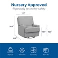 thumbnail image 4 of Baby Relax Rylan 4-in-1 Swivel Glider Rocker Recliner Chair, Light Gray, 4 of 12