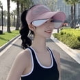 thumbnail image 3 of Open Top Sports Sun Visor, Adjustable Brim UV Protection Visor for Running, Hiking, Outdoor Activities, Men and Women's Summer Sports Hat-Pink, 3 of 6