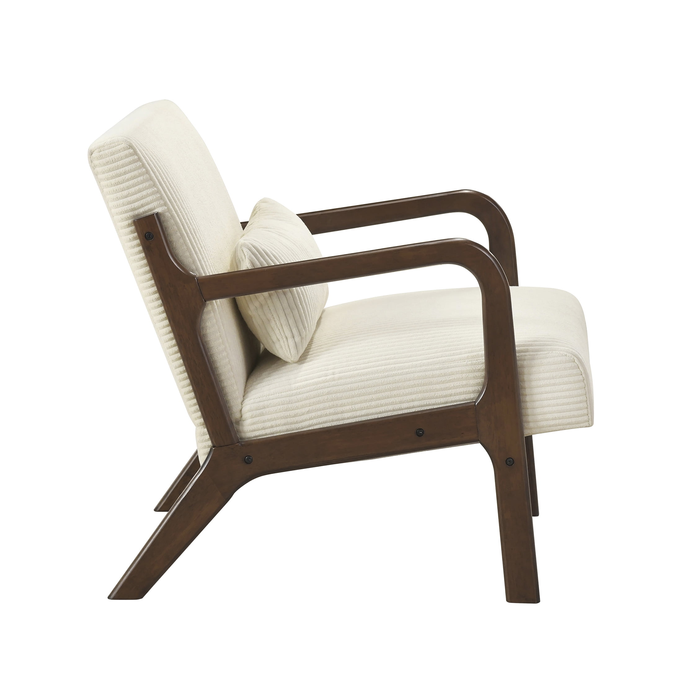OakvillePark Cavano Wood Frame Corduroy Accent Chair, Beige