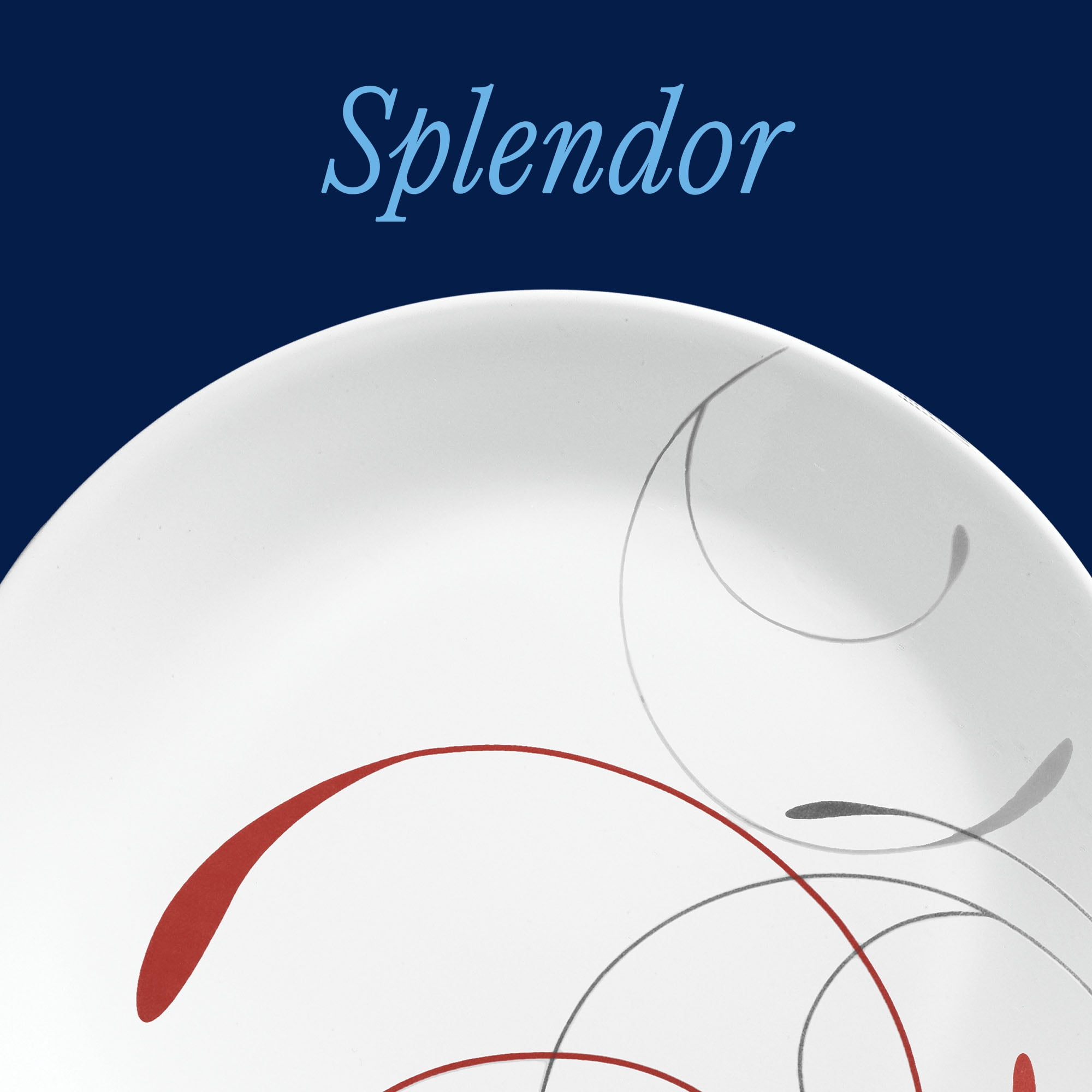 Corelle Splendor Round Dinner Plate, White and Red, 10.25-inch, Durable Vitrelle Glass
