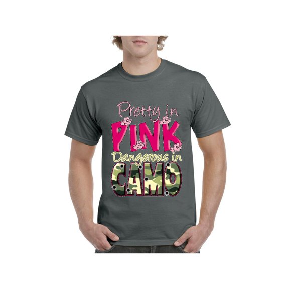 Men's T-Shirt Short Sleeve - Pretty in Pink Dangerous in Camo