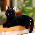 thumbnail image 3 of Simulation Plush Cat Toy Stuffed Black Lifelike Kitten Home Decor Gift For Girlfriend Birthday, 3 of 7