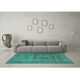 thumbnail image 3 of Ahgly Company Machine Washable Indoor Square Persian Turquoise Blue Traditional Area Rugs, 8' Square, 3 of 4