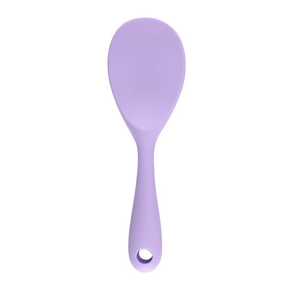 Mightlink Rice Spoon Comfortable Grip Ergonomic Heat Resistance Food-grade Scoop Rice Silica Gel Non-stick Long Handle Scoop for Home