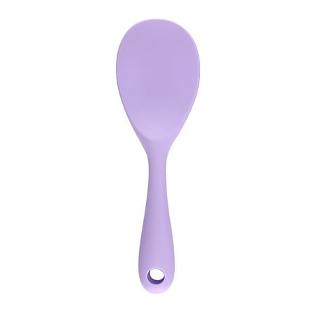 

Bluelans Rice Spoon Comfortable Grip Ergonomic Heat Resistance Food-grade Scoop Rice Silica Gel Non-stick Long Handle Scoop for Home