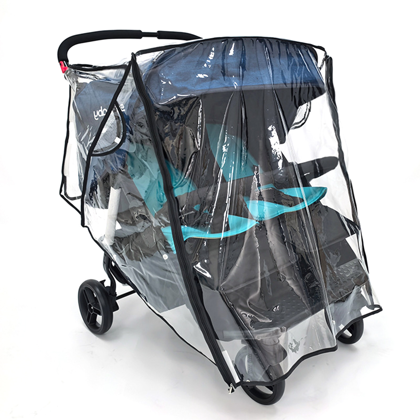 Twin Baby Strollers Raincoat Clear Protections Sleeve Case with Pocket for Umbrella Pushchairs Cart
