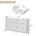 thumbnail image 2 of Diamond-Fluted 6 Drawer Dresser with Power Outlets, Living Room, Entryway, White, 2 of 5