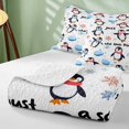 thumbnail image 4 of Erosebridal Penguin Twin Quilt Set for Boys Girls, Winter Scarves Twin Coverlet Set, 2-Piece 1 Bedspread and 1 Pillowcase, 4 of 7