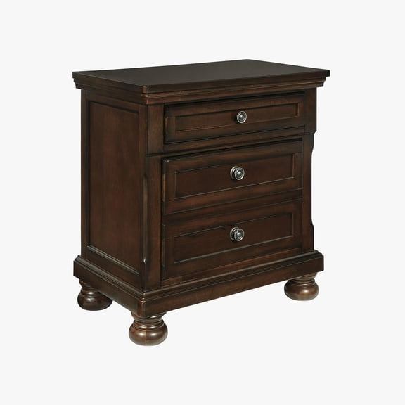 Signature Design by Ashley Porter Classic 2 Drawer Nightstand with Dovetail and Ball-bearing Construction, Dark Brown