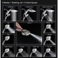 thumbnail image 3 of KESTE Shower Head, 12 Inch High Pressure Waterfall Showerhead with Removable Handheld Spray, 3+8+1 Spray Setting, Built-in Magnetic Docking, Double Showerheads with 60" Hose,Nickel, 3 of 9