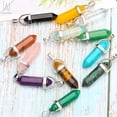 thumbnail image 6 of Gustave Healing Pointed Chakra Pendants Bullet Shape Quartz Crystal Stone Hexagonal Gemstone Charm Randow Color for Necklace Making (Pack of 12), 6 of 9