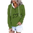 thumbnail image 2 of ICHUANYI Liquidación Blusa de manga larga con bolsillo impreso a la moda para mujer Tops casuales Sudadera con capucha con botones ICHUANYI WER202308246694, 2 of 6