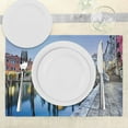 thumbnail image 3 of Ambesonne Venice Place Mats Set of 4, Morning Twilight Urban, Standard Size, Grey Blue Cinnamon, 3 of 6