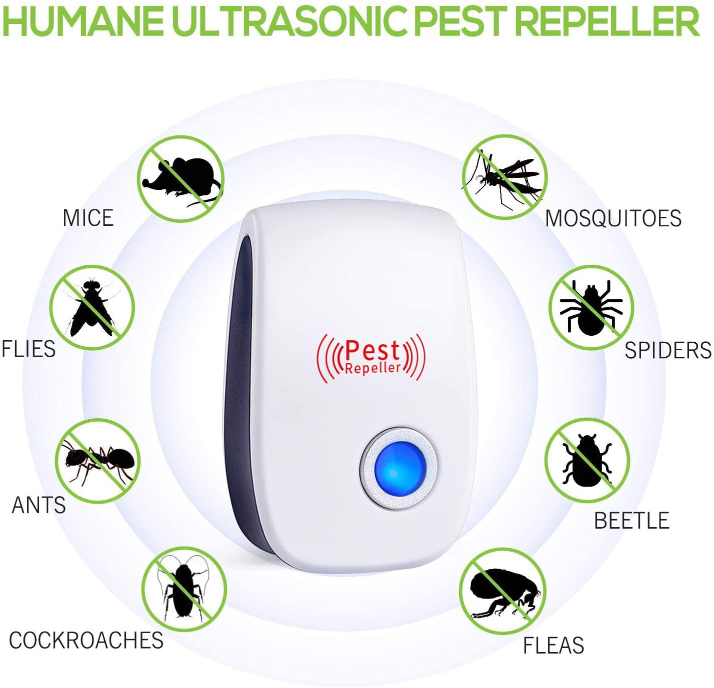 Ultrasonic Electronic Plug-in Pest Control Répulsif Rongeur Mouse Souris Rat Spider 