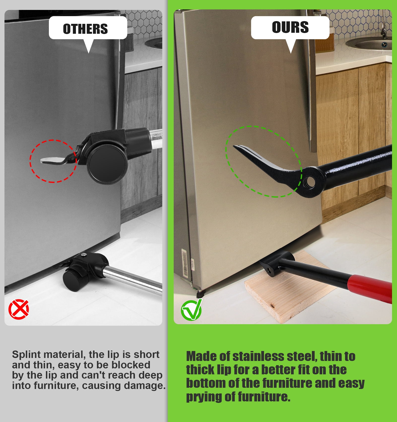 Furniture Lift Mover Tool Set - Furniture Movers Can Withstand Up to 800 Ibs, 360°Sliding Function, Furniture Lifter Have Self-Adjusting Bases， Heavy Item Furniture Moving Tool Without Falling