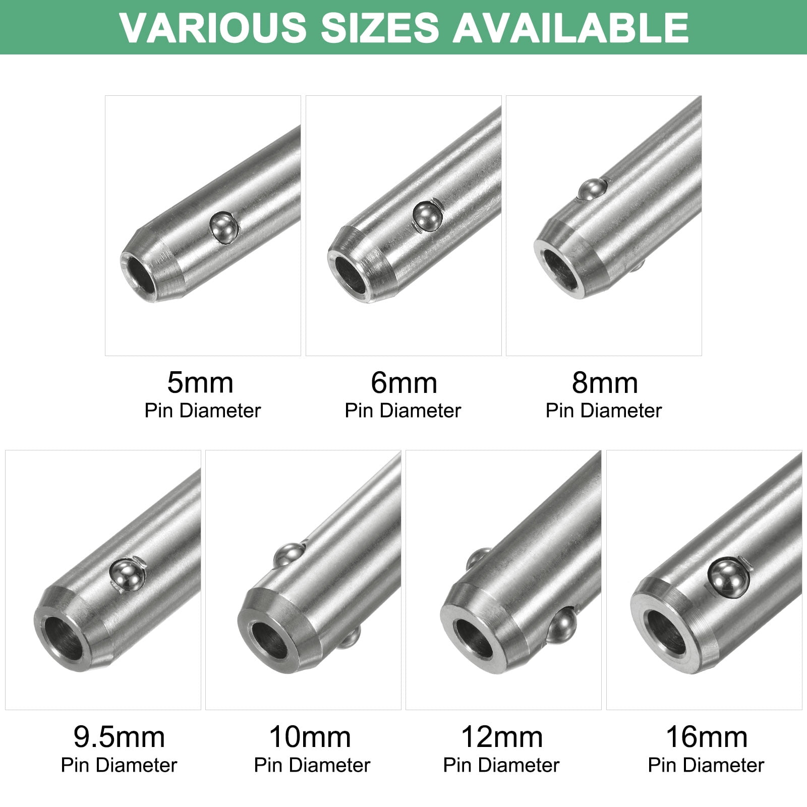 Uxcell 2Pcs T Handle Lock Pins, 12mm Dia. 60mm Usage Long Push-Button Ball Locking Pin